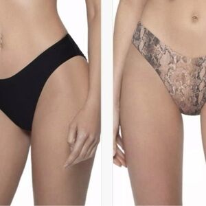 New Pilyq PQ Swim Kaa/Midnight Reversible‎ High Cut Bikini Bottom